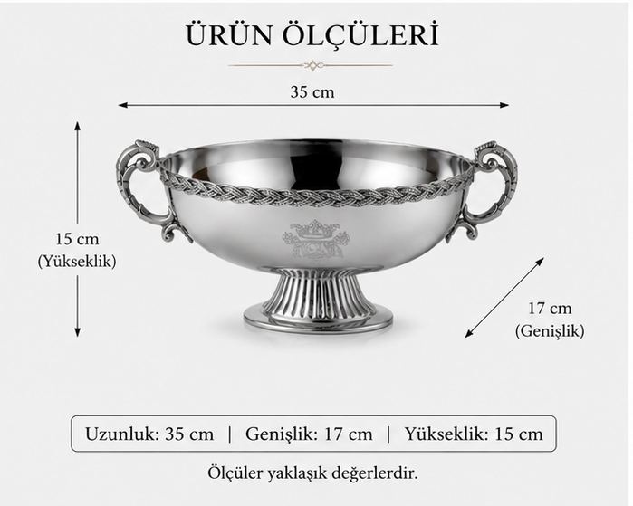 Black Pearl Gümüş Halat Desenli Kulplu Sunumluk
