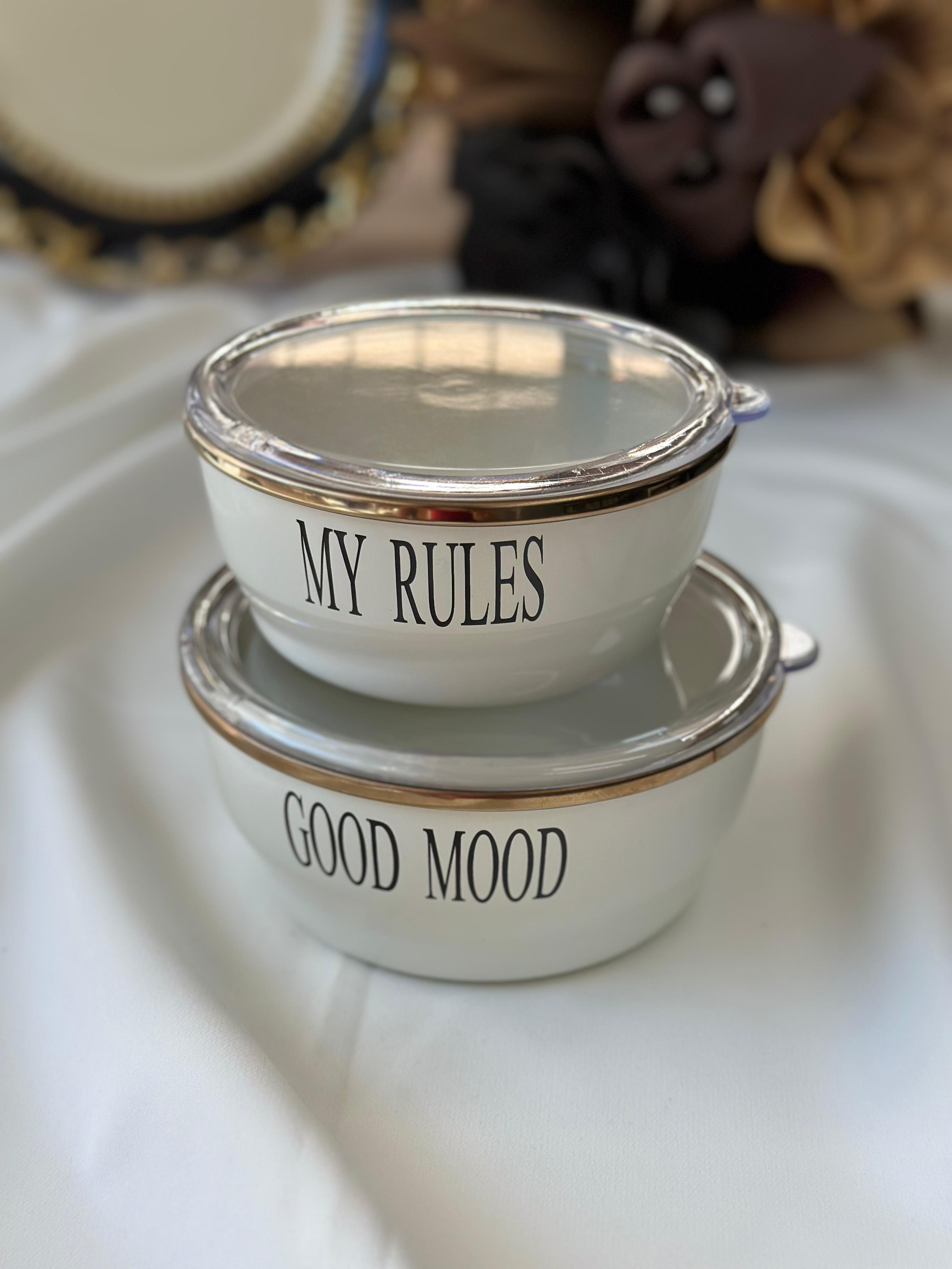 Emaye Motto 2'li Saklama Kabı