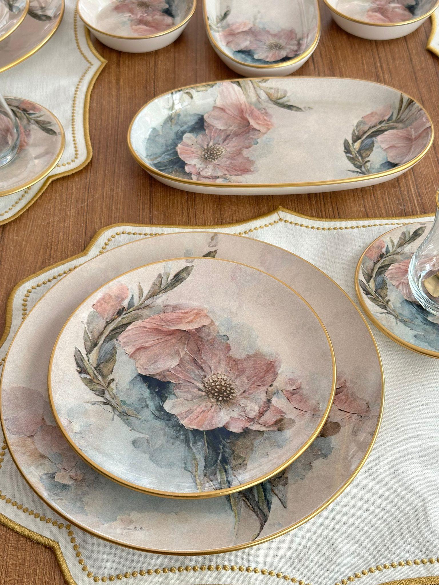 Kahvaltı Takımı 45 Parça 6 Kişilik Pink