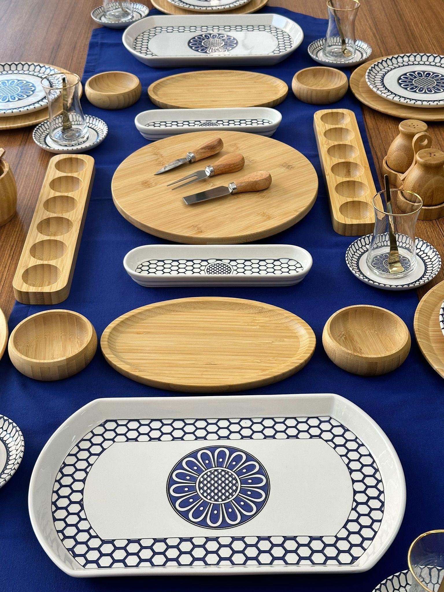 Kahvaltı Takımı 52 Parça 6 Kişilik Blue Yuvarlak