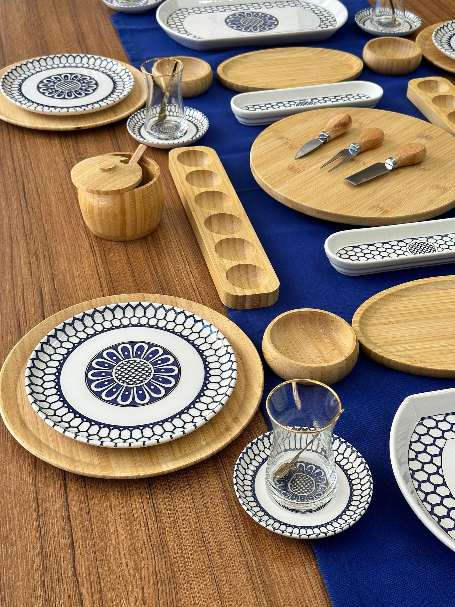 Kahvaltı Takımı 52 Parça 6 Kişilik Blue Yuvarlak