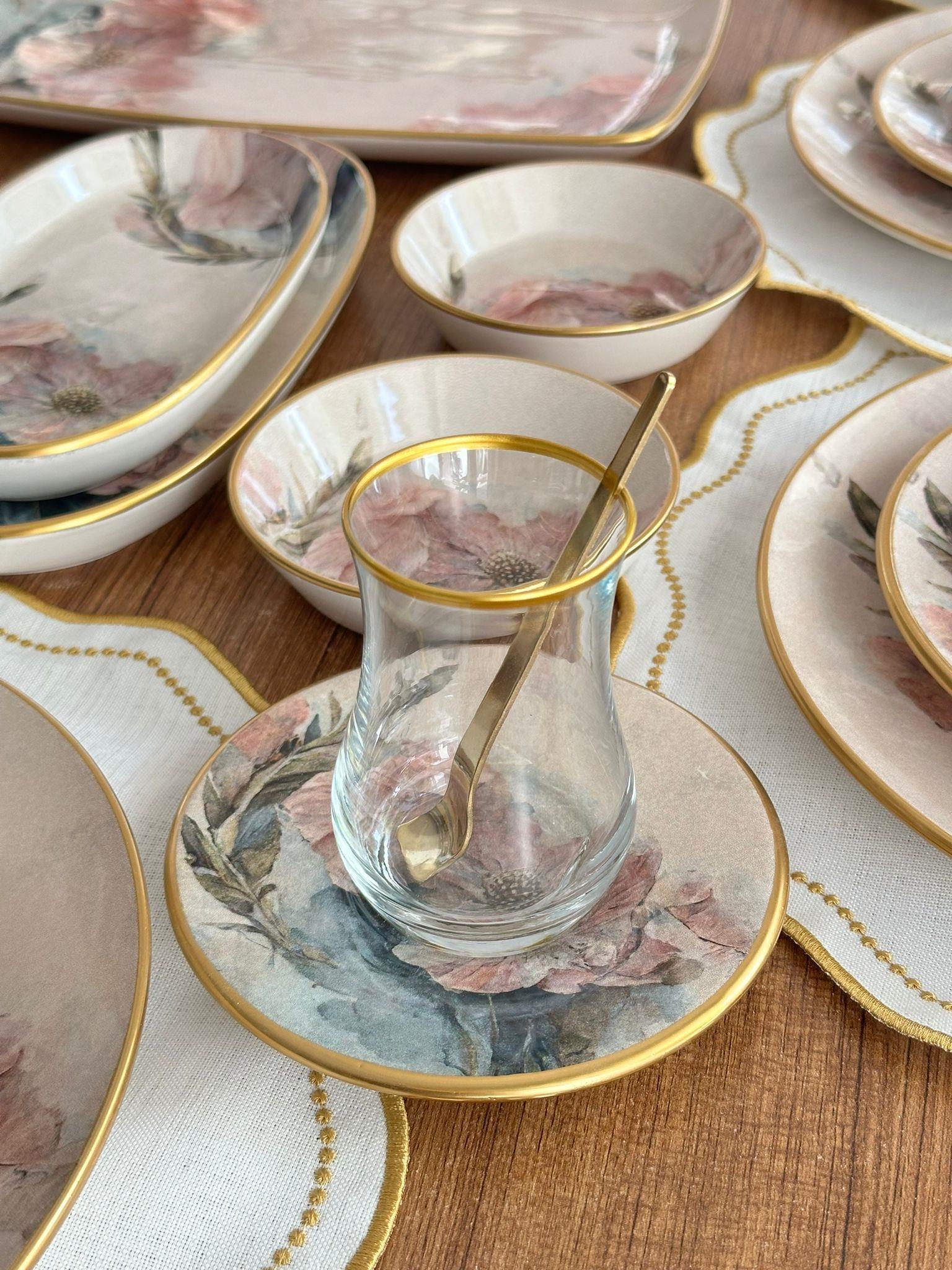 Kahvaltı Takımı 90 Parça 12 Kişilik Pink
