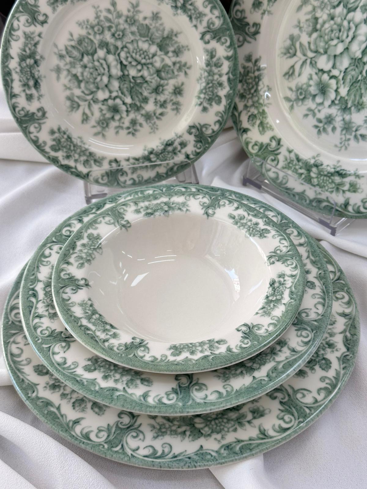 Kosova Yemek Takımı 24 Parça 6 Kişilik Green Rosabella