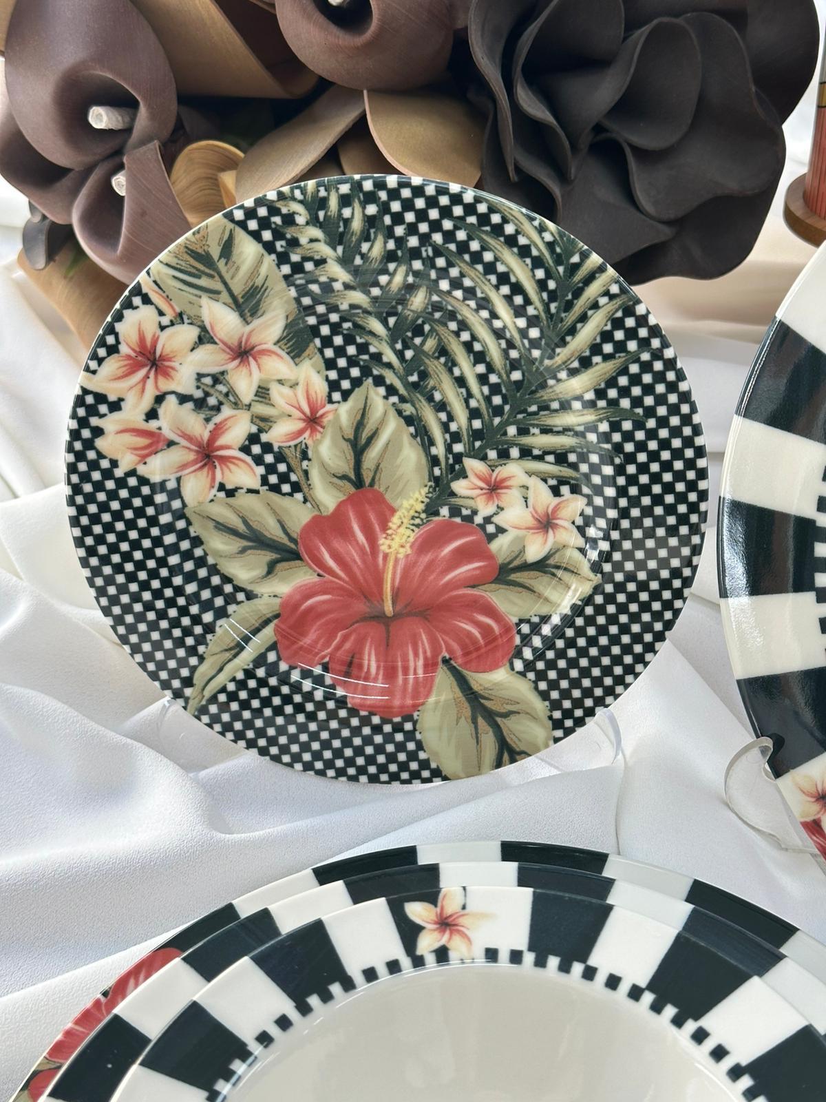 Kosova Yemek Takımı 24 Parça 6 Kişilik Black Flower