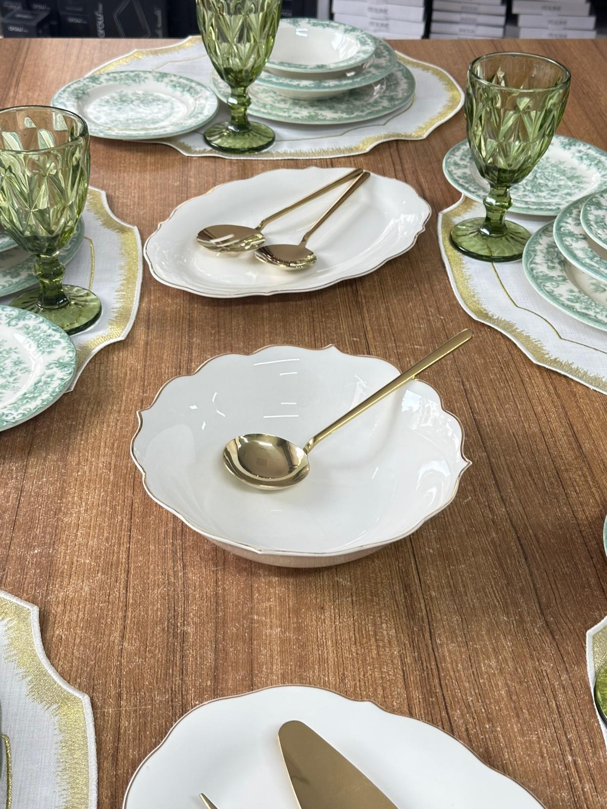 Kosova Yemek Takımı 44 Parça 6 Kişilik Green Rosabella