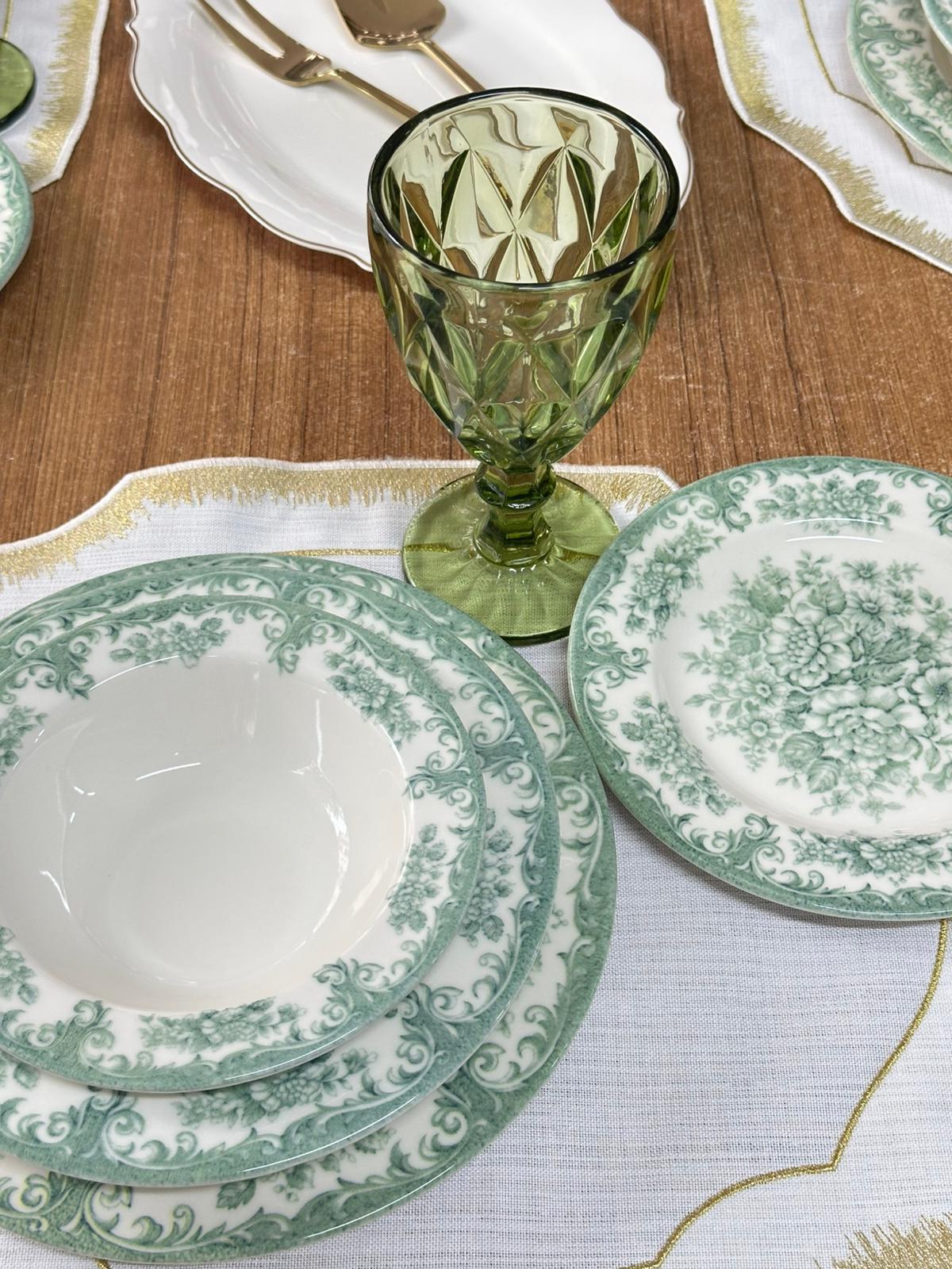 Kosova Yemek Takımı 44 Parça 6 Kişilik Green Rosabella