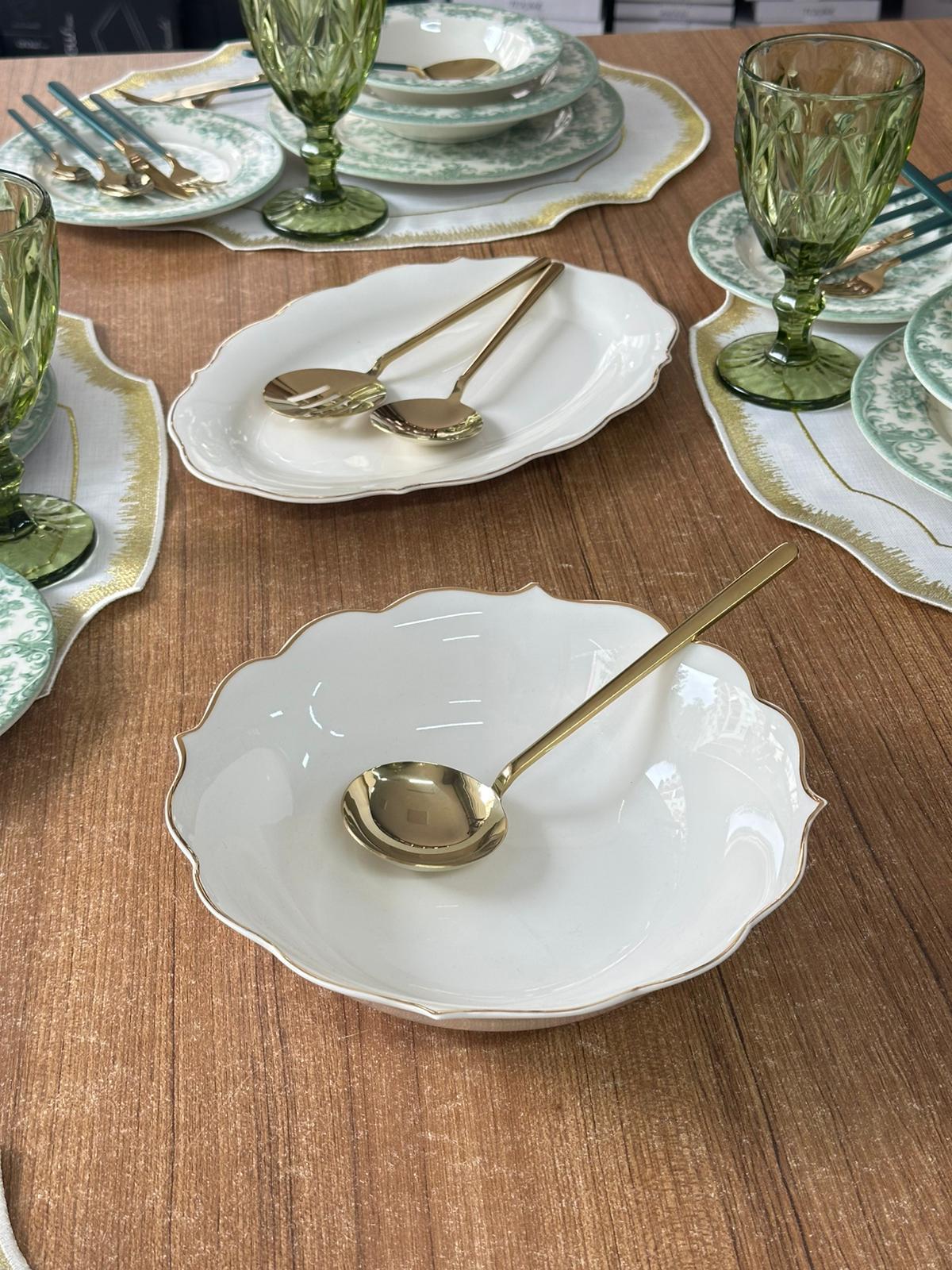 Kosova Yemek Takımı 86 Parça 6 Kişilik Green Rosabella