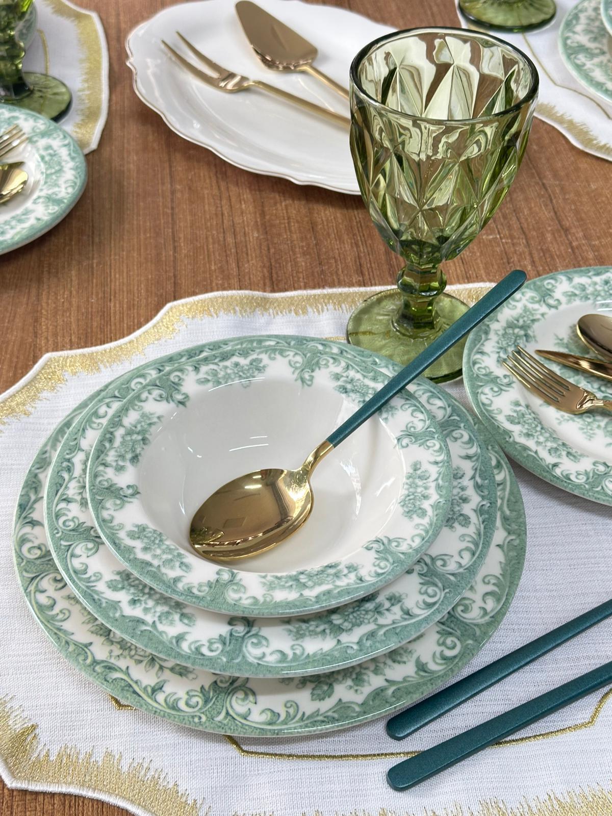 Kosova Yemek Takımı 86 Parça 6 Kişilik Green Rosabella