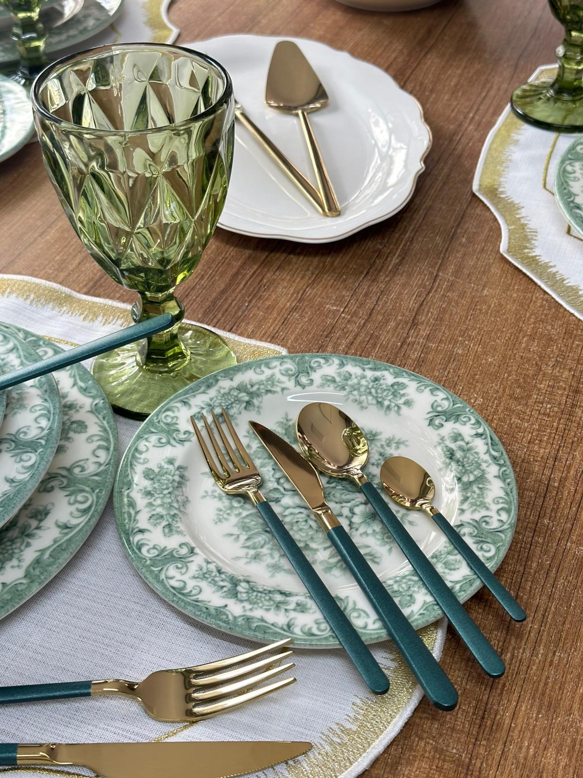 Kosova Yemek Takımı 86 Parça 6 Kişilik Green Rosabella