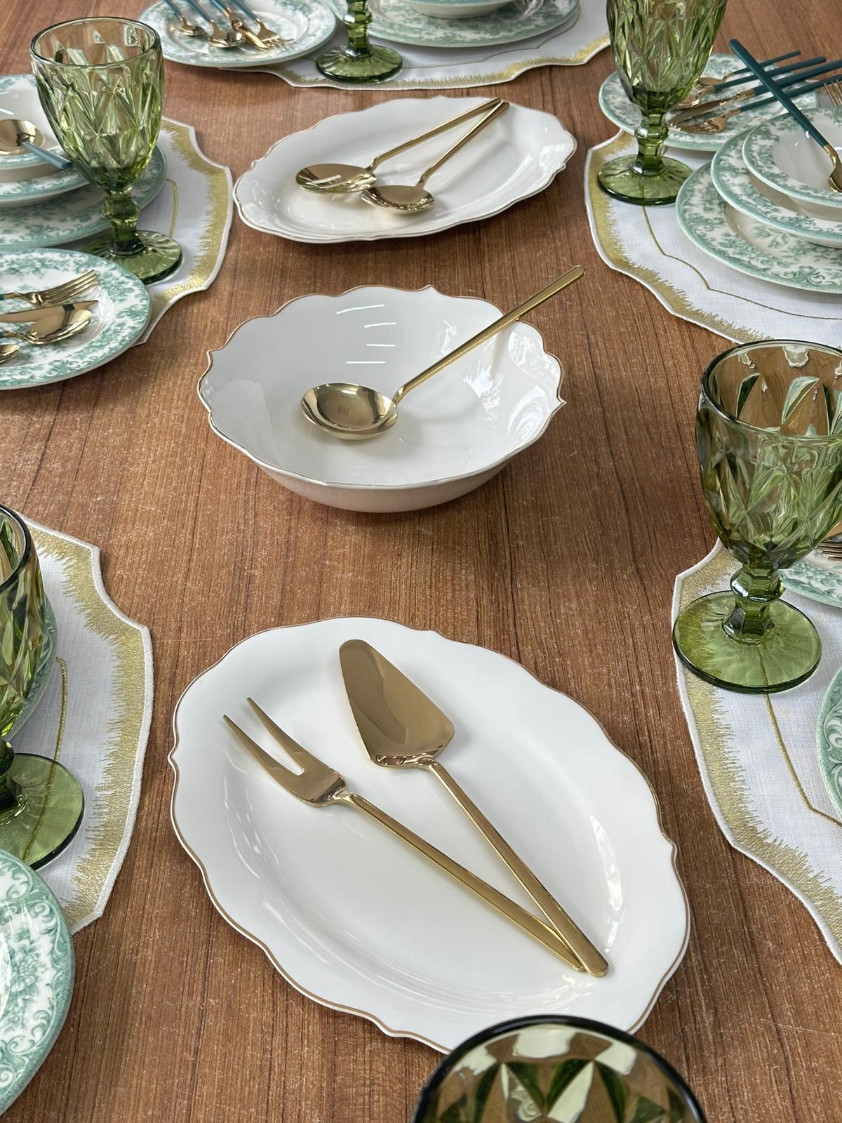 Kosova Yemek Takımı 86 Parça 6 Kişilik Green Rosabella