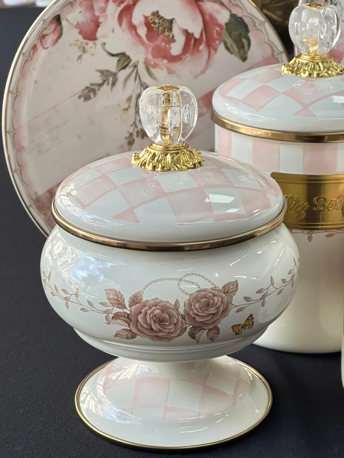 Rosadora Emaye 3 Parça Kavanoz Set
