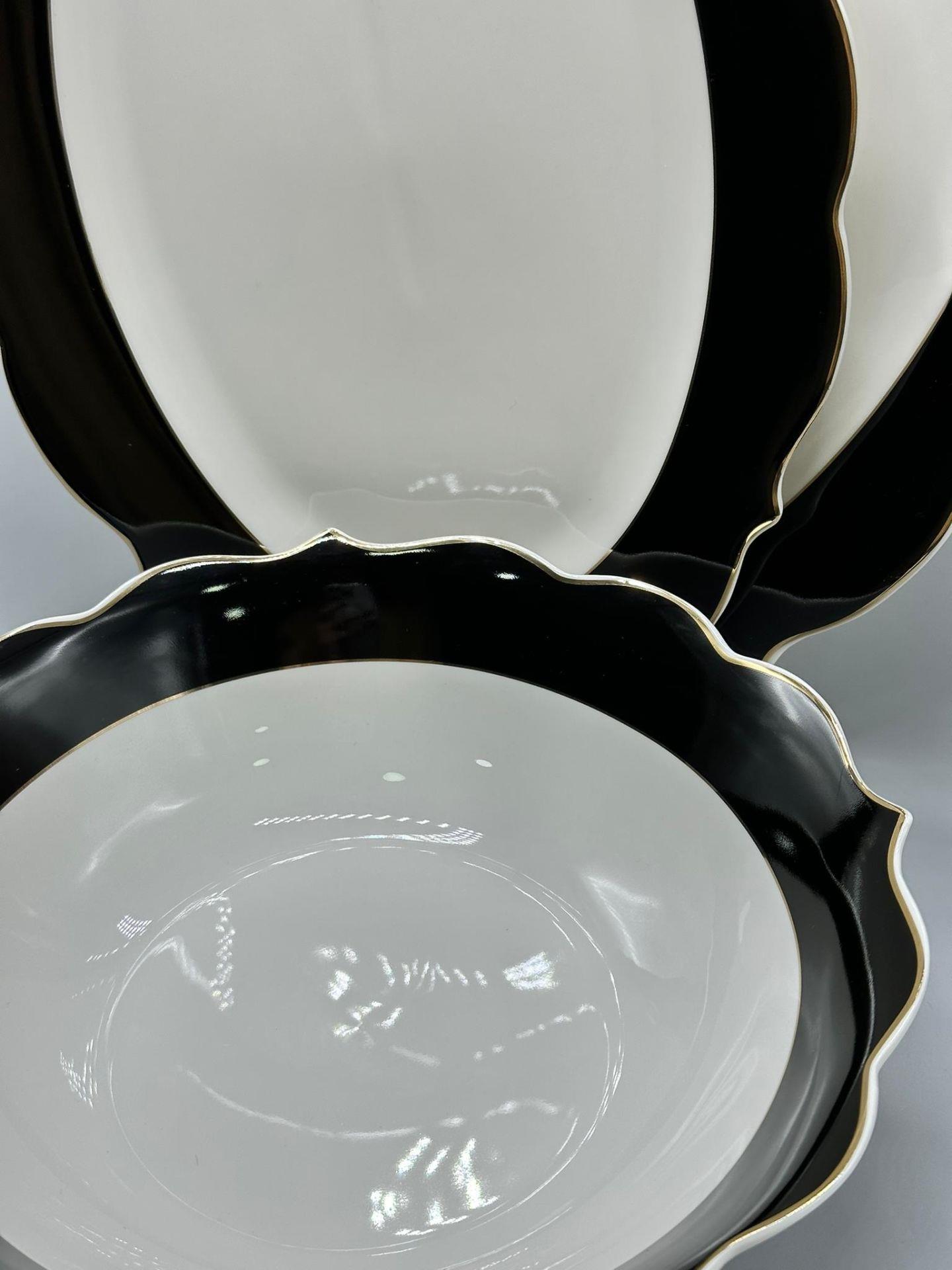 Servis Kayık Tabak ve Kase Seti 3 Parça Siyah