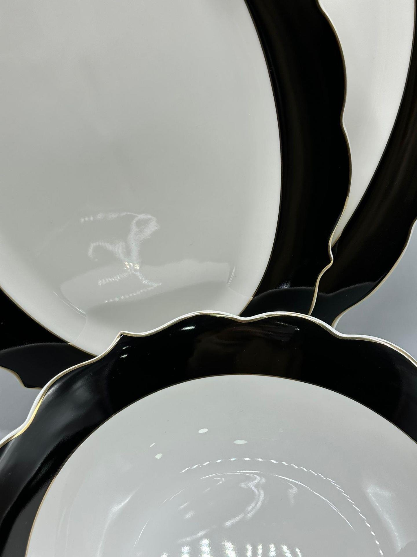 Servis Kayık Tabak ve Kase Seti 3 Parça Siyah