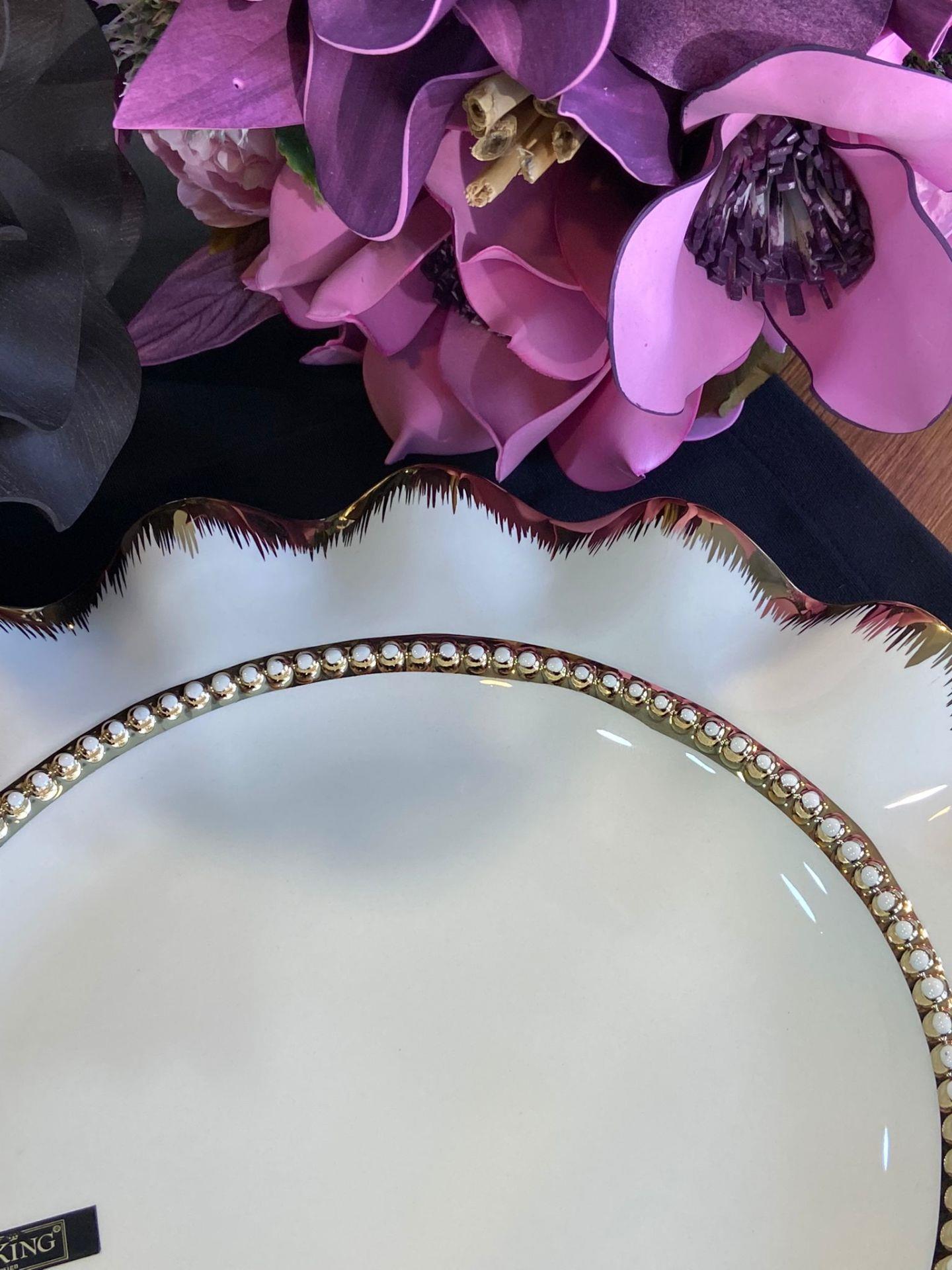 Servis Tabağı Yuvarlak Gold 34cm