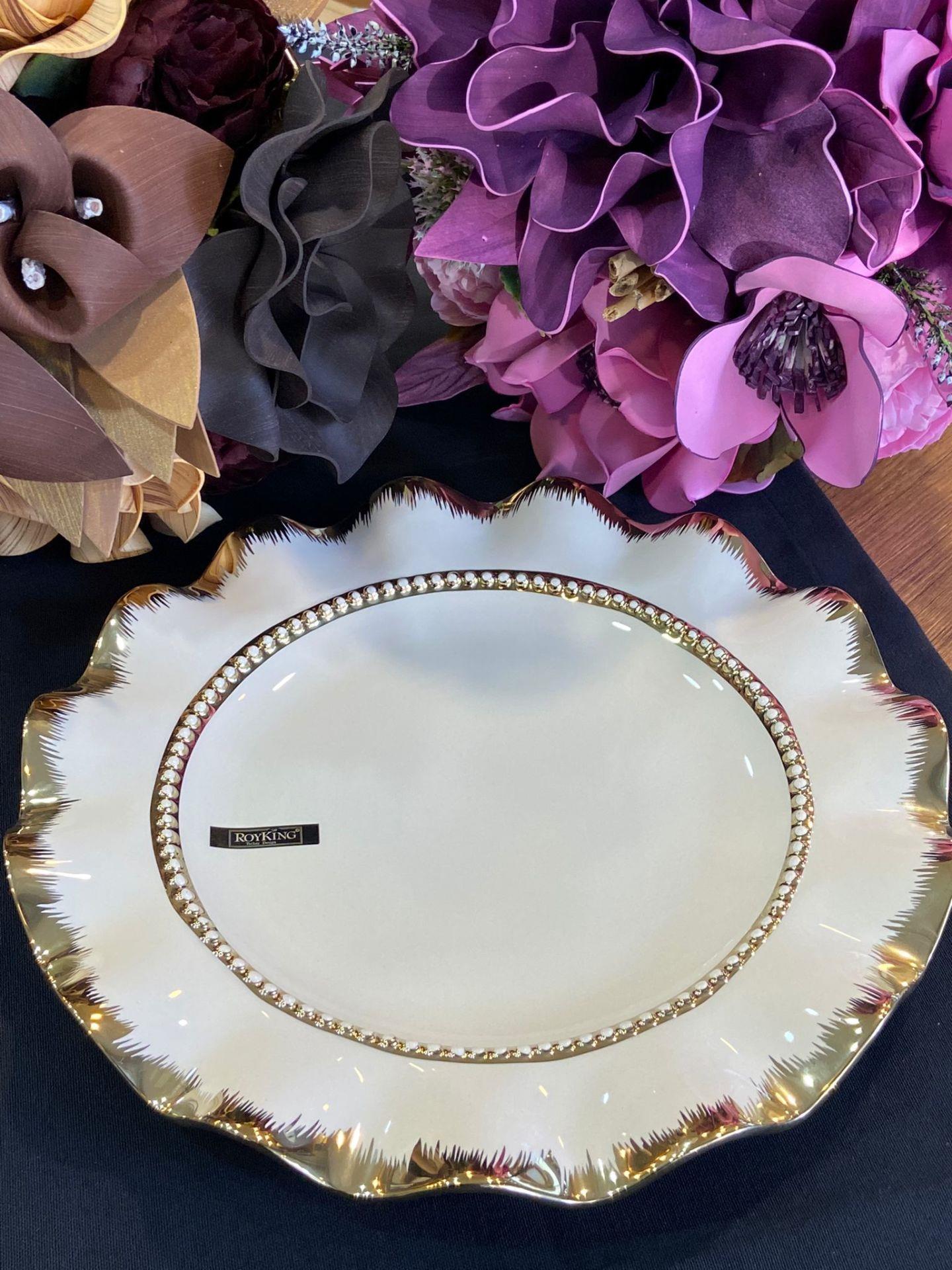 Servis Tabağı Yuvarlak Gold 34cm