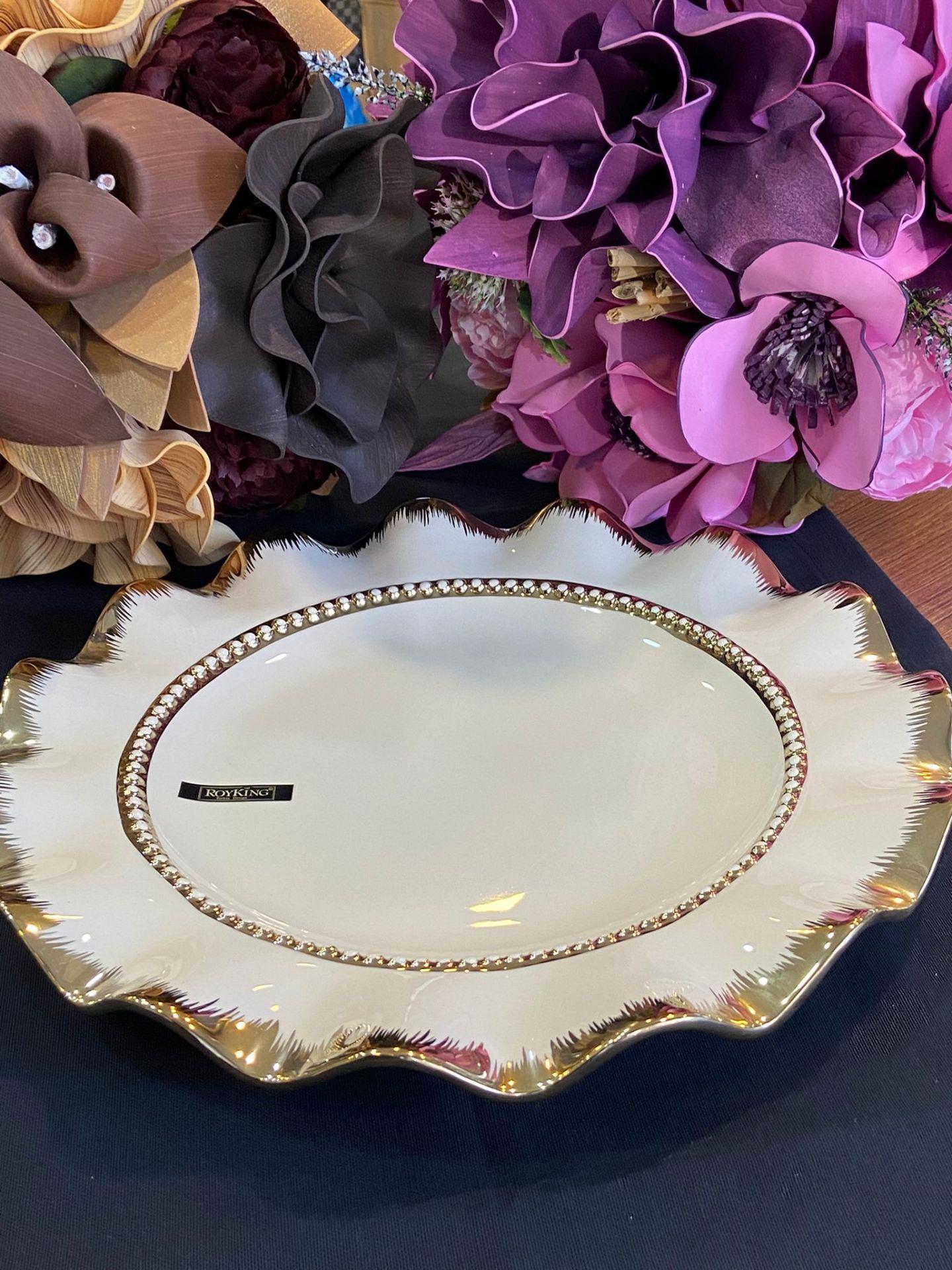 Servis Tabağı Yuvarlak Gold 34cm