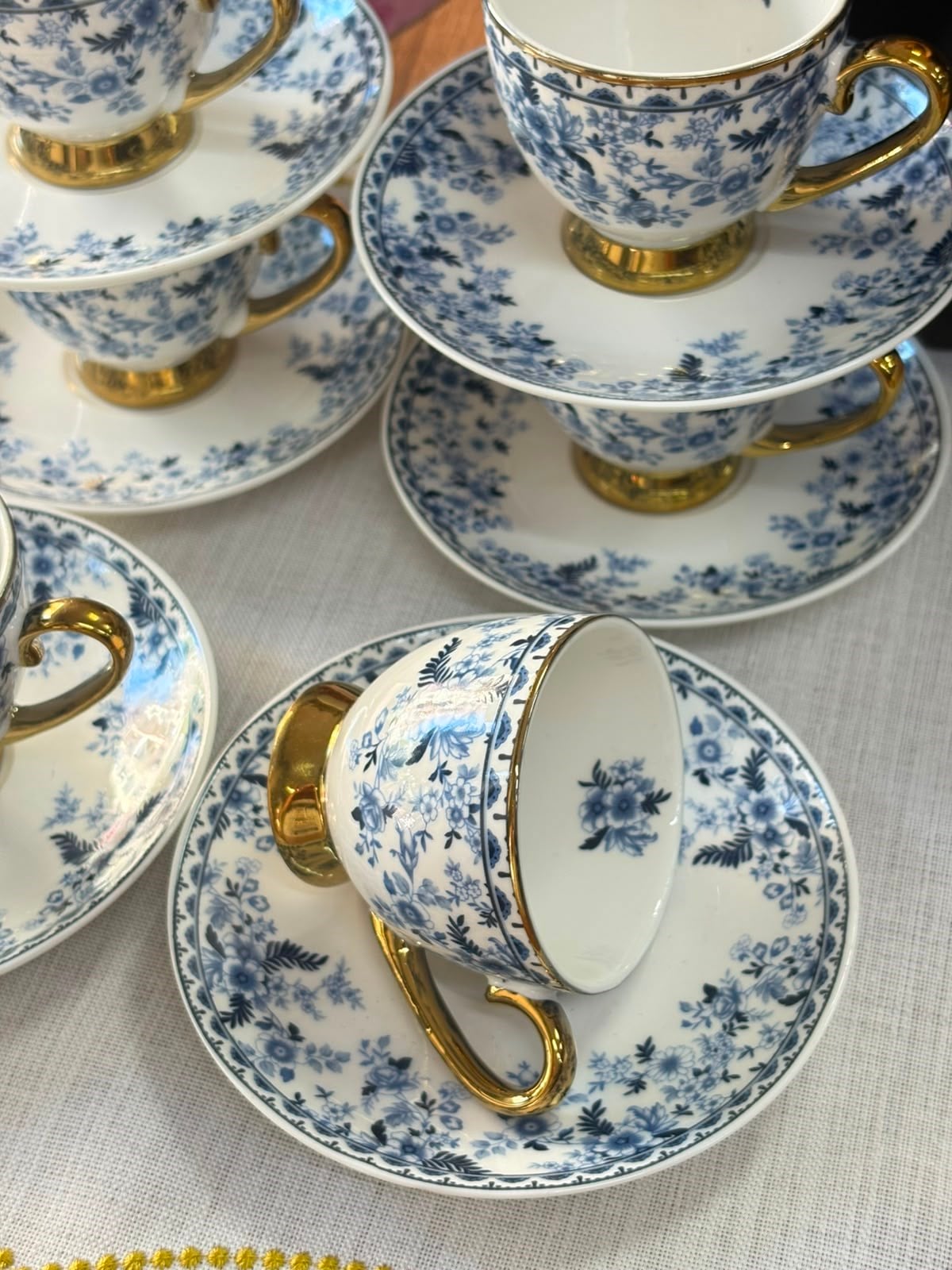 Türk Kahve Fincanı Blue Rosalia 6 Kişilik 12 Parça