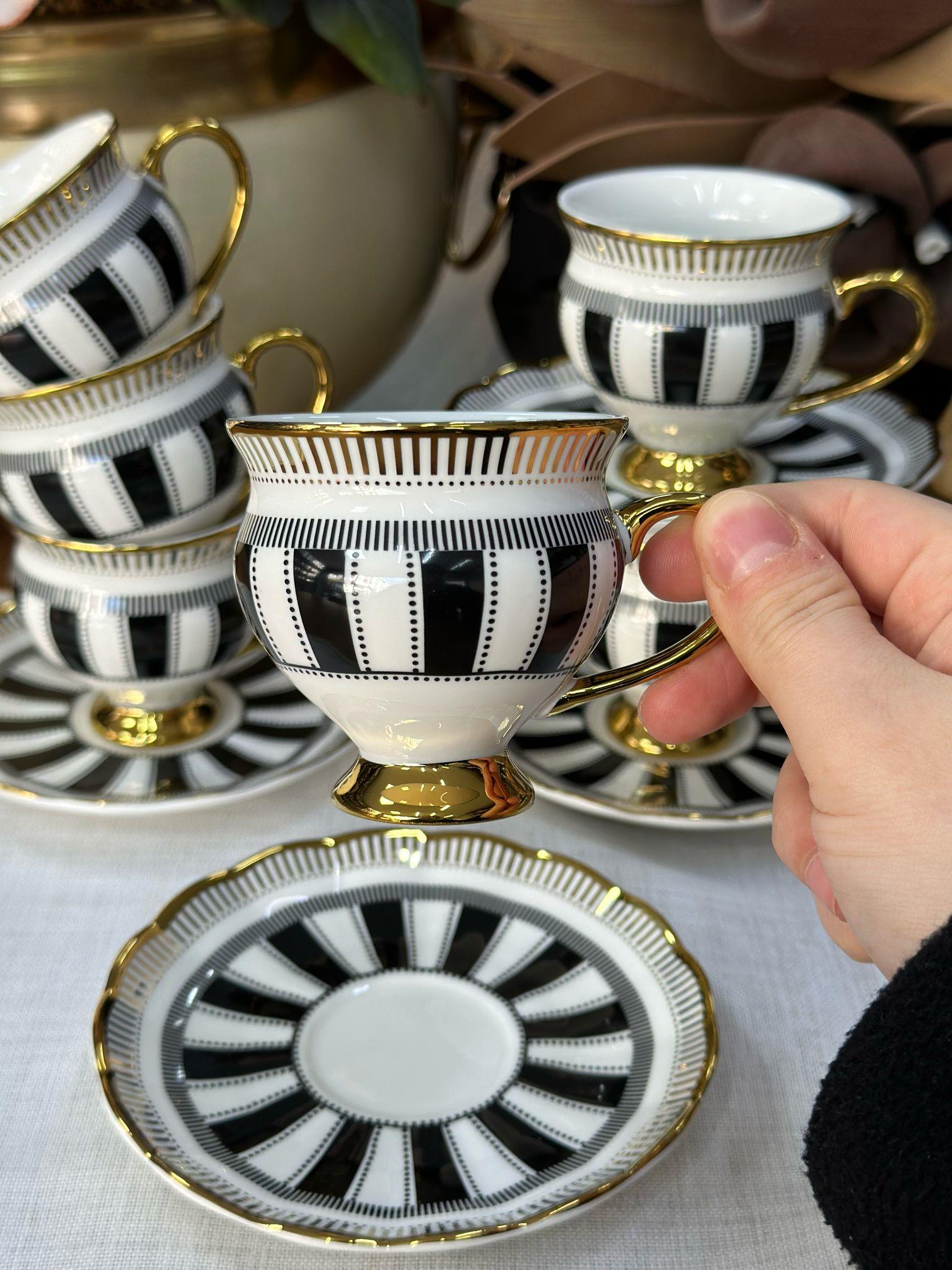 Türk Kahve Fincanı Douglas 6 Kişilik 12 Parça