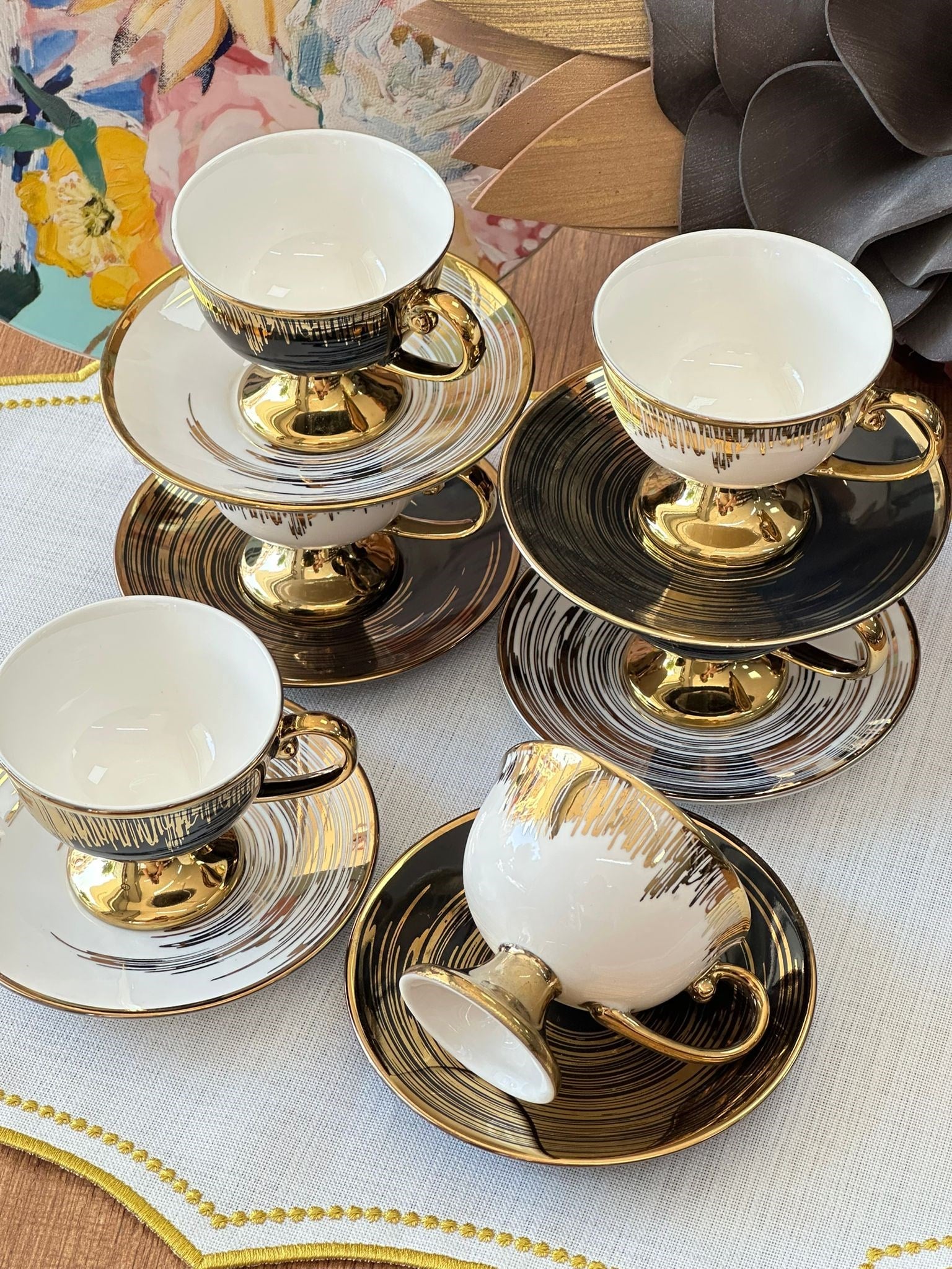 Türk Kahve Fincanı Golden Eclipse  6 Kişilik 12 Parça