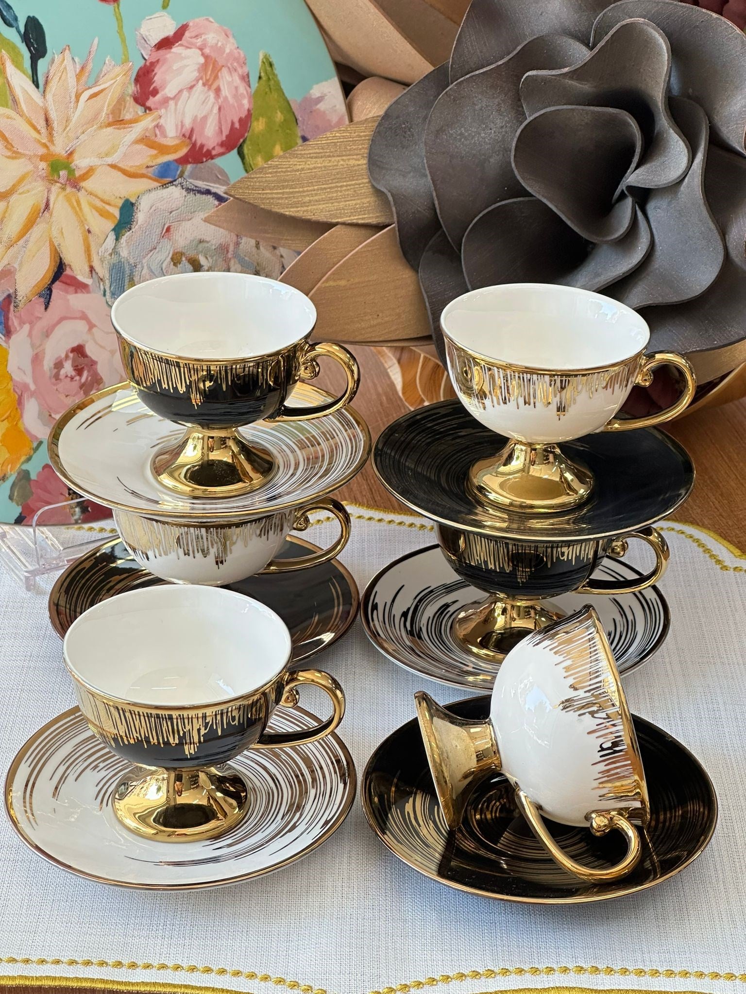 Türk Kahve Fincanı Golden Eclipse  6 Kişilik 12 Parça