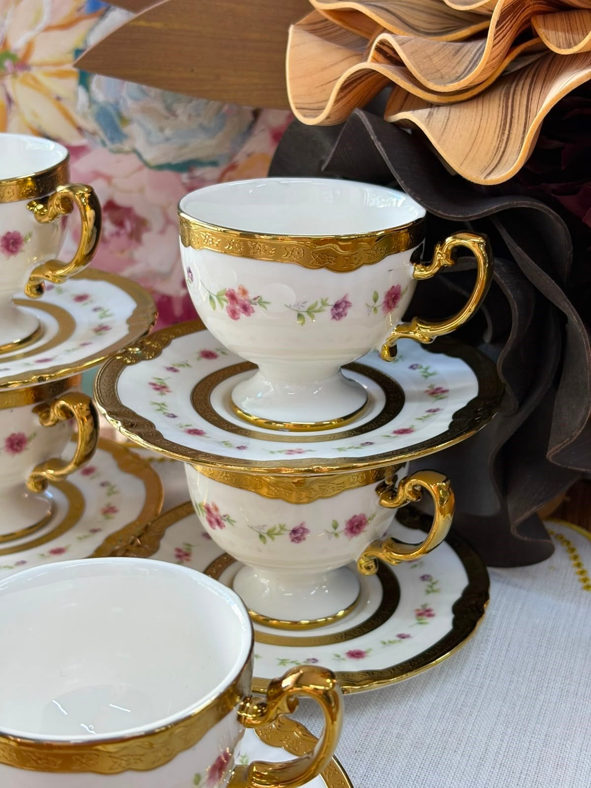 Türk Kahve Fincanı Golden Rosatte 6 Kişilik 12 Parça