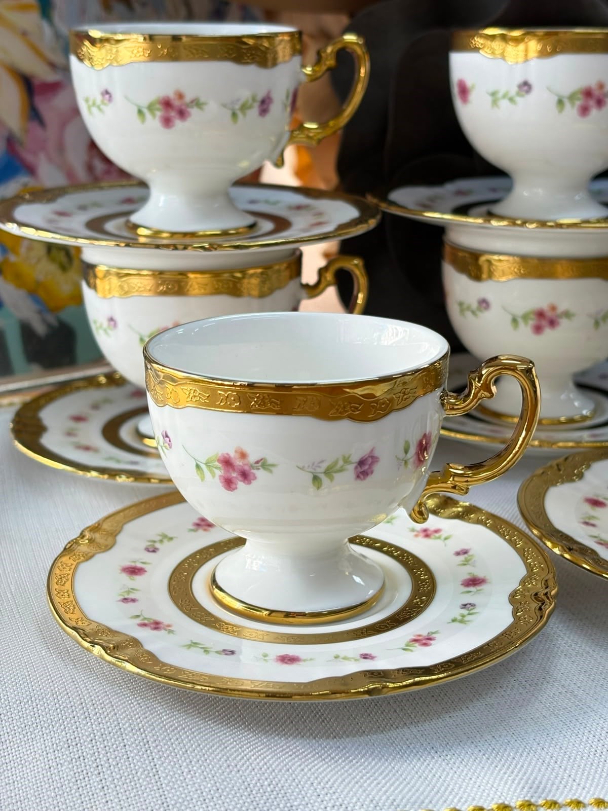 Türk Kahve Fincanı Golden Rosatte 6 Kişilik 12 Parça