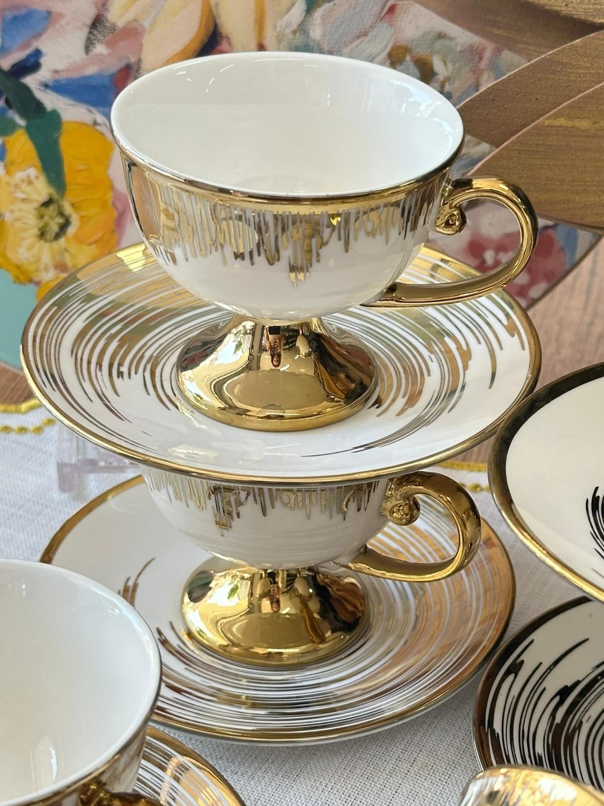 Türk Kahve Fincanı Golden Wave  6 Kişilik 12 Parça
