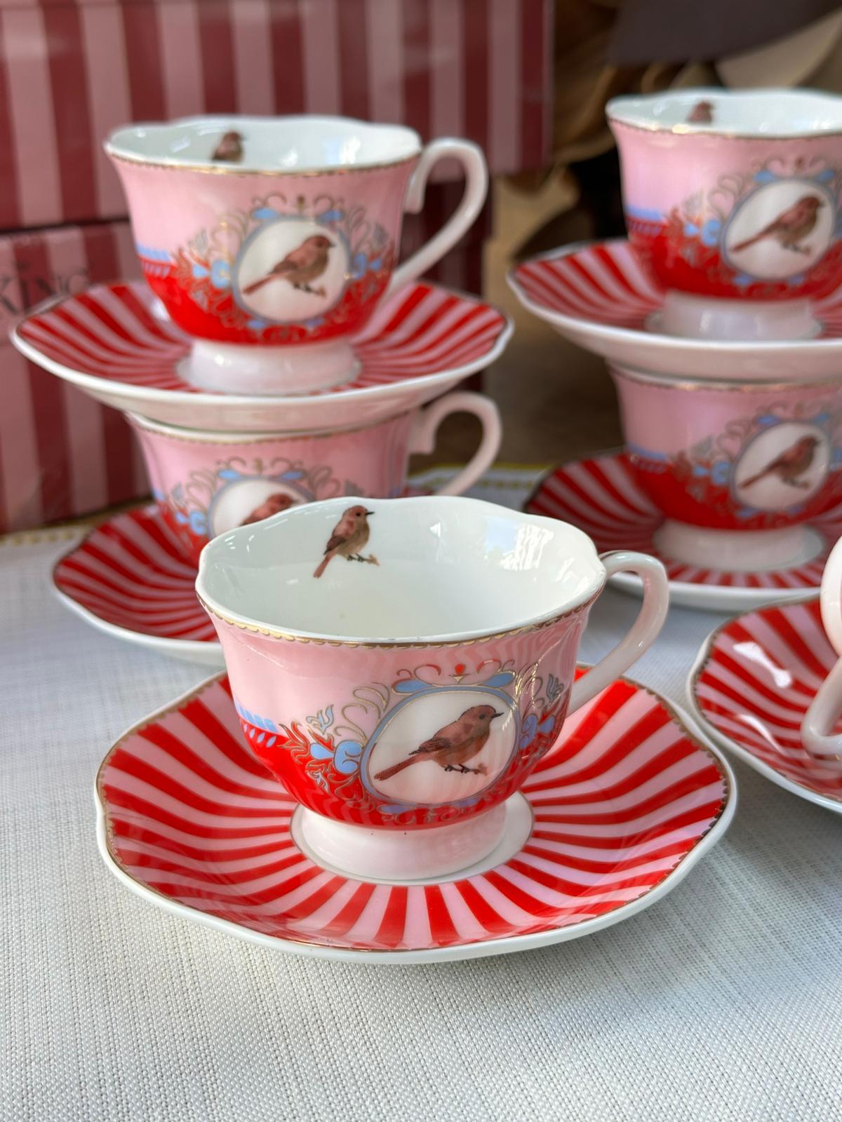 Türk Kahve Fincanı Kassandra Love Bird 6 Kişilik 12 Parça