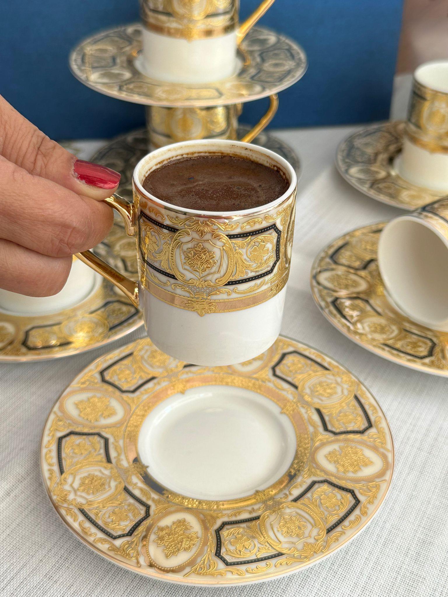 Türk Kahve Fincanı Luxury 6 Kişilik 12 Parça