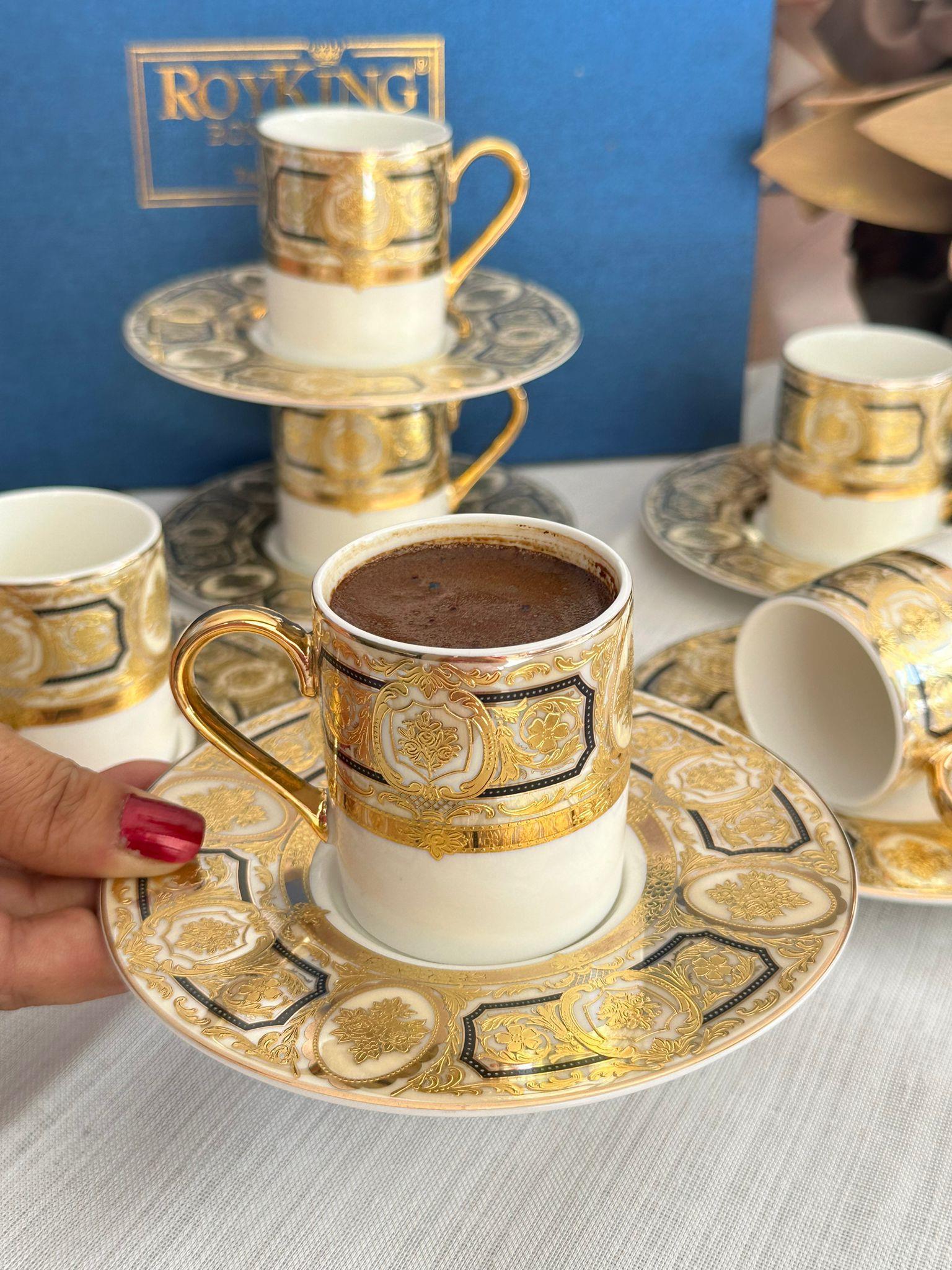 Türk Kahve Fincanı Luxury 6 Kişilik 12 Parça