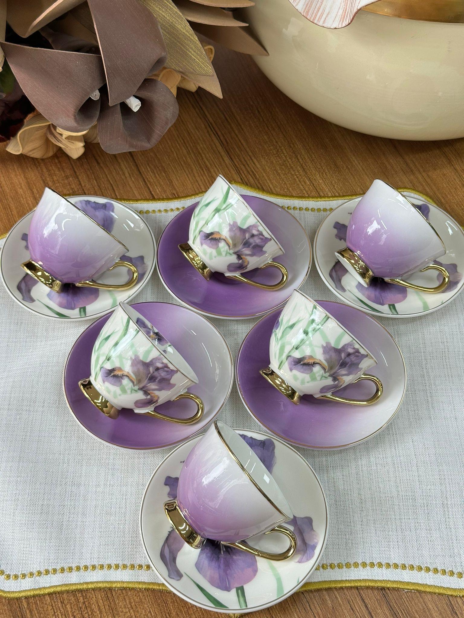 Türk Kahve Fincanı Orchid 6 Kişilik 12 Parça