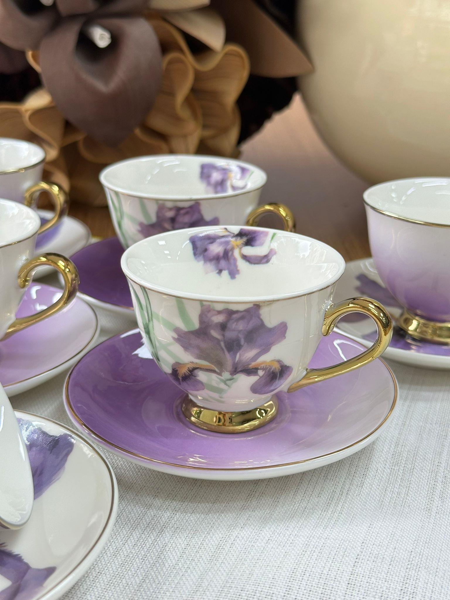 Türk Kahve Fincanı Orchid 6 Kişilik 12 Parça