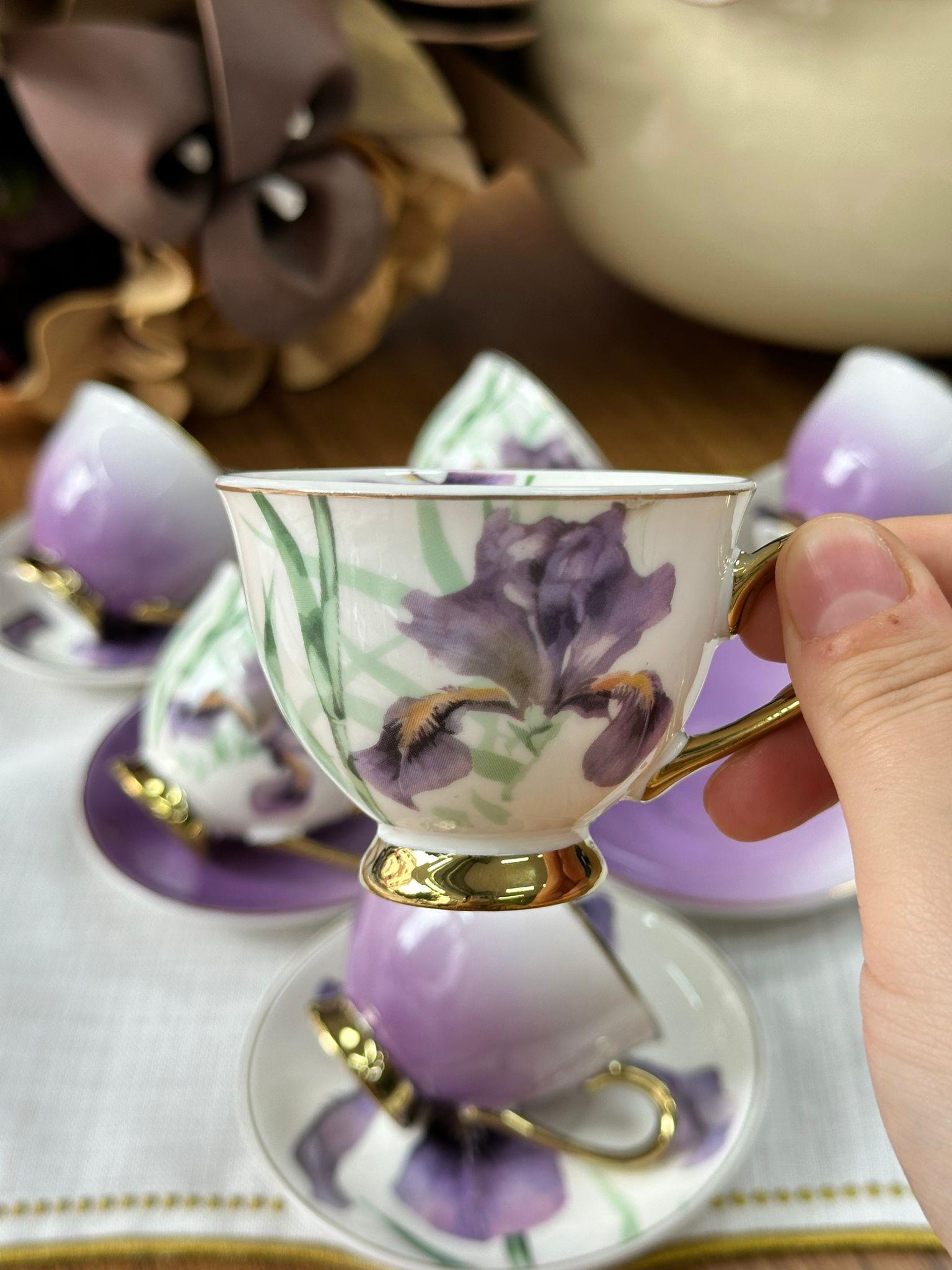 Türk Kahve Fincanı Orchid 6 Kişilik 12 Parça