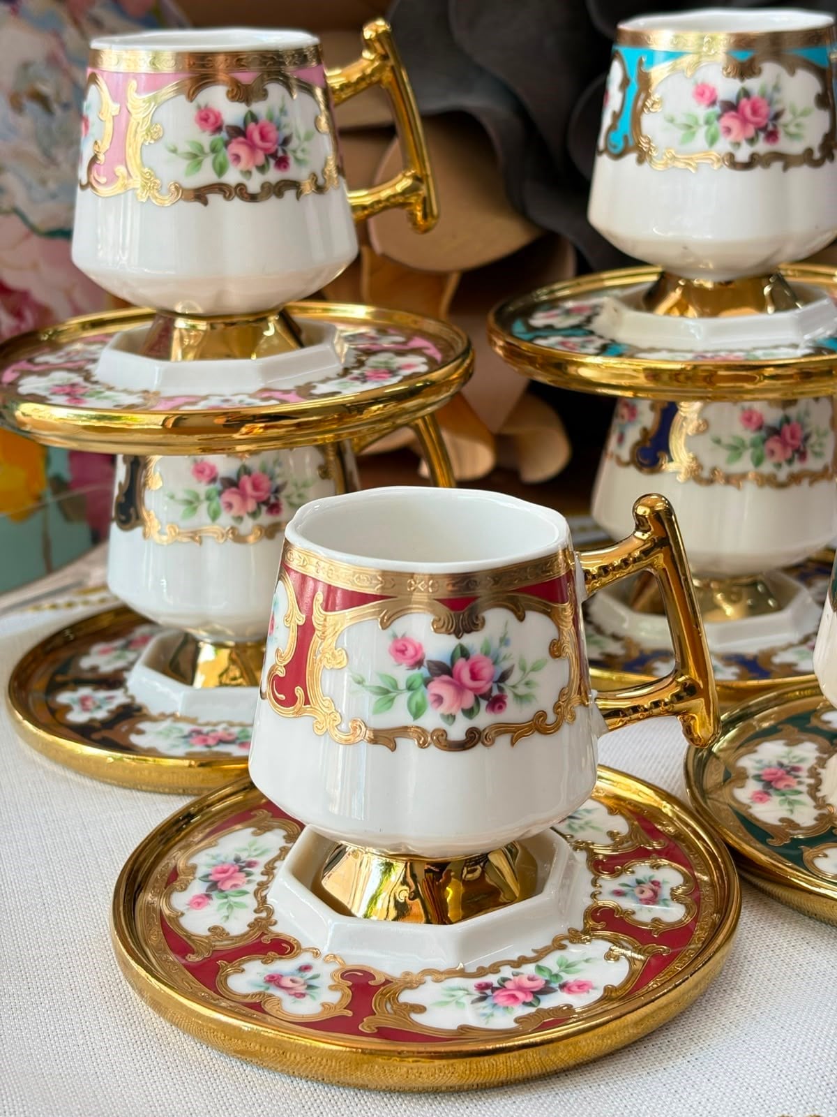 Türk Kahve Fincanı Queen Art 6 Kişilik 12 Parça