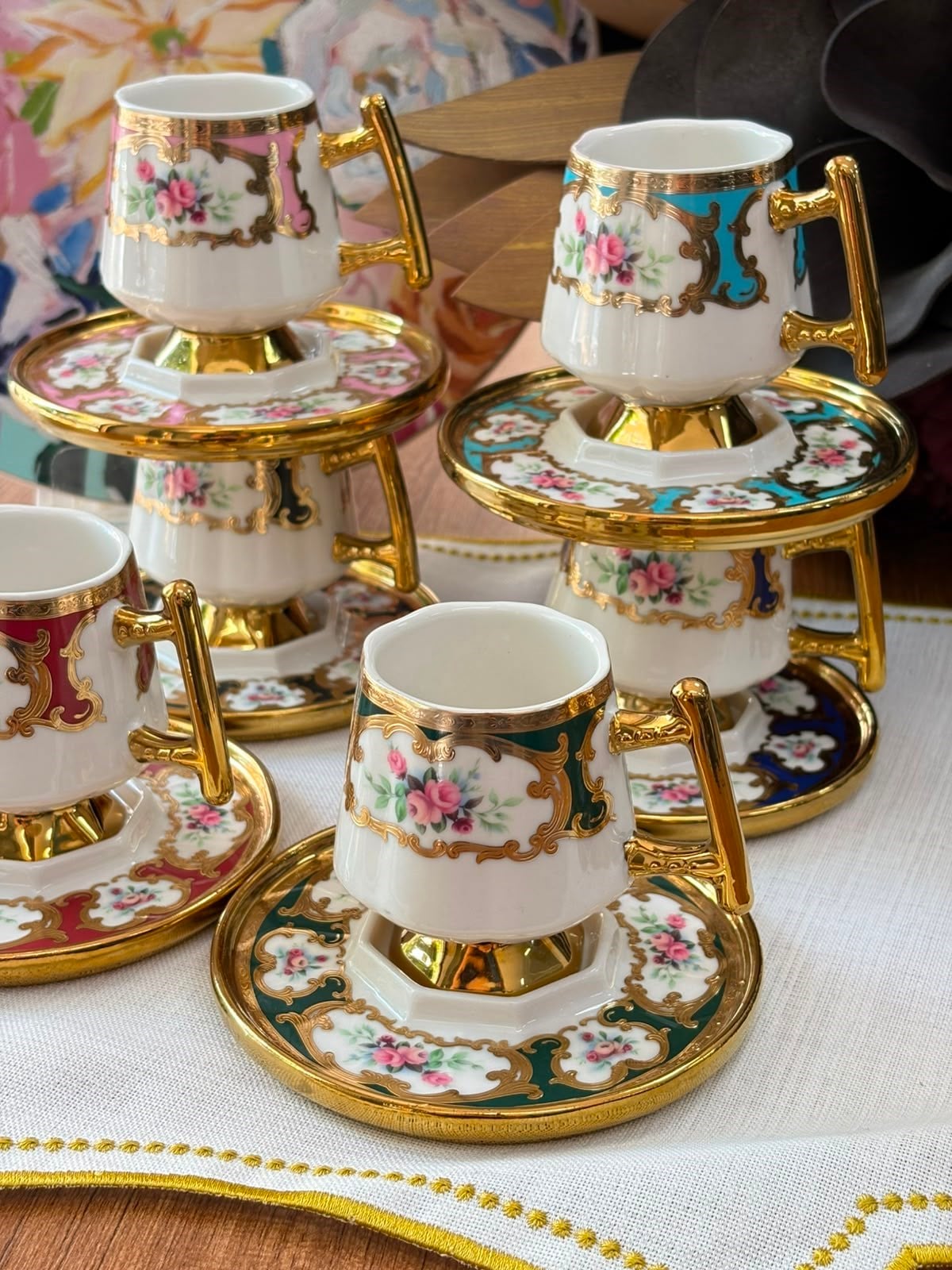Türk Kahve Fincanı Queen Art 6 Kişilik 12 Parça