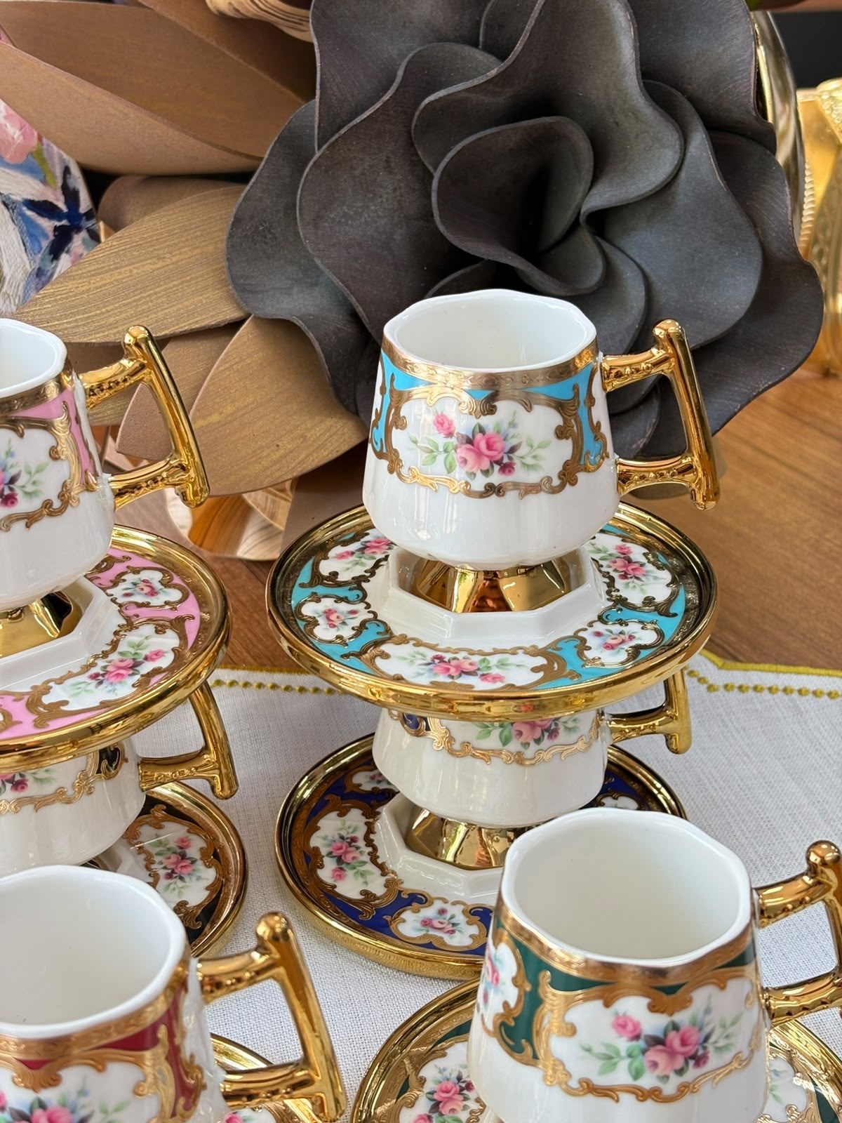 Türk Kahve Fincanı Queen Art 6 Kişilik 12 Parça