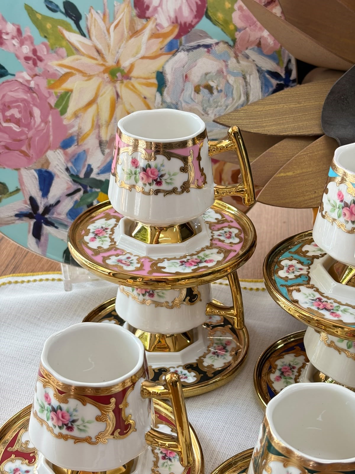 Türk Kahve Fincanı Queen Art 6 Kişilik 12 Parça