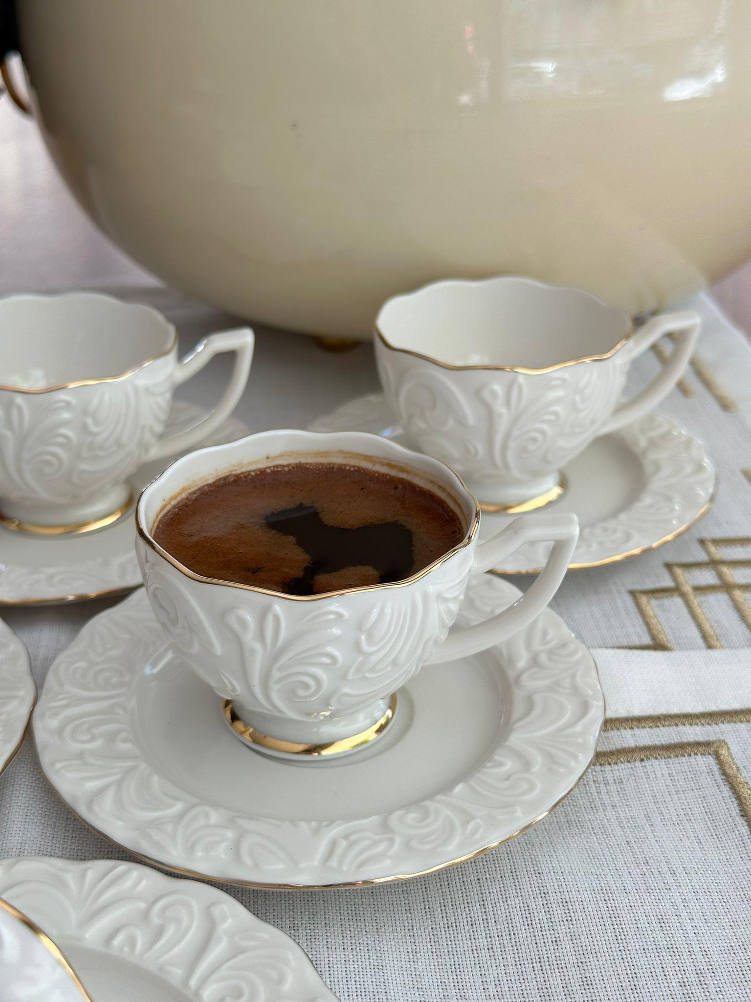 Türk Kahve Fincanı Rose 6 Kişilik 12 Parça
