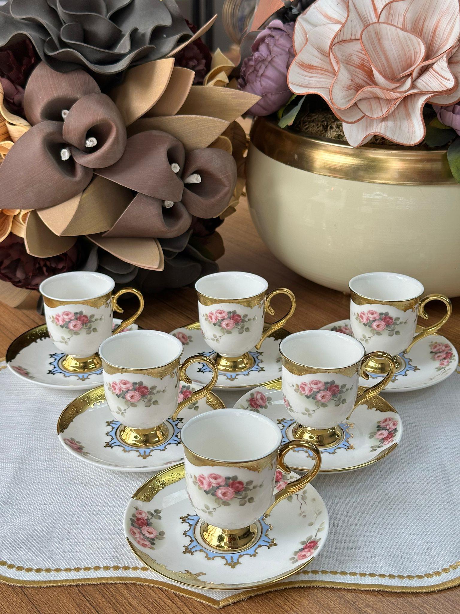 Türk Kahve Fincanı Roses 6 Kişilik 12 Parça