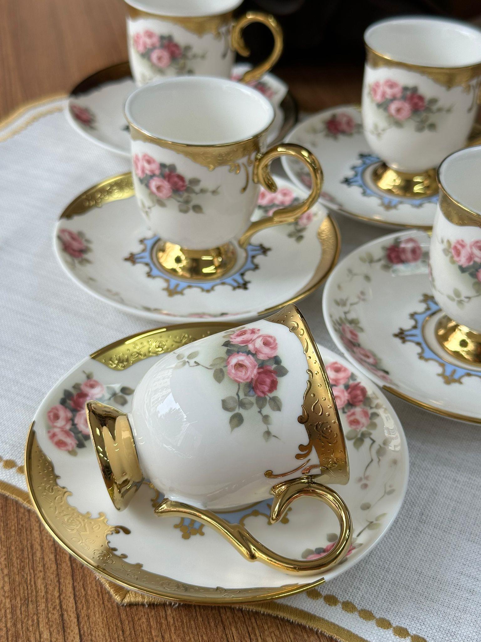 Türk Kahve Fincanı Roses 6 Kişilik 12 Parça
