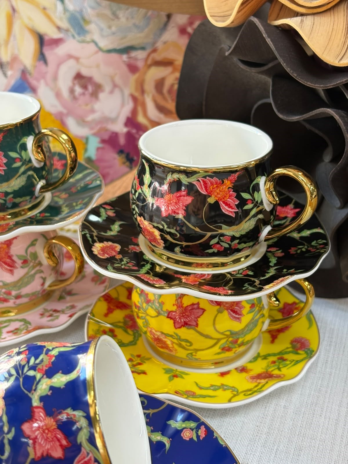 Türk Kahve Fincanı Royal Garden Mix 6 Kişilik 12 Parça