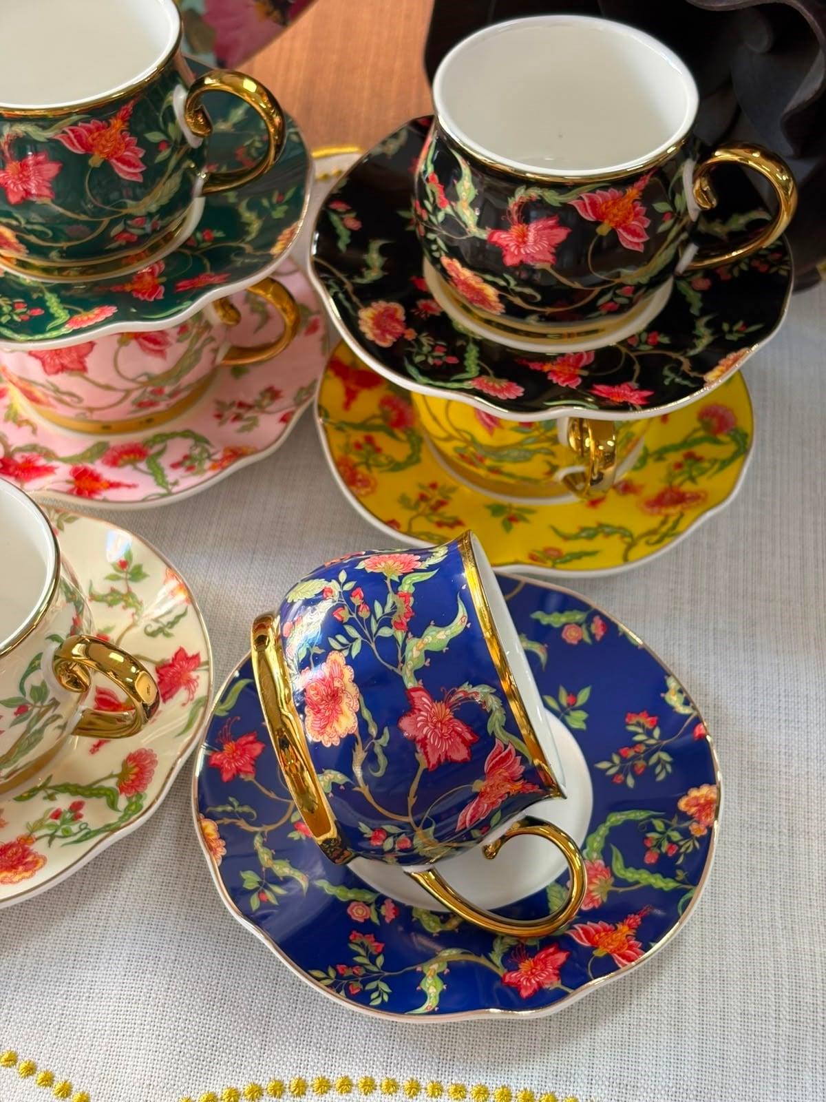 Türk Kahve Fincanı Royal Garden Mix 6 Kişilik 12 Parça