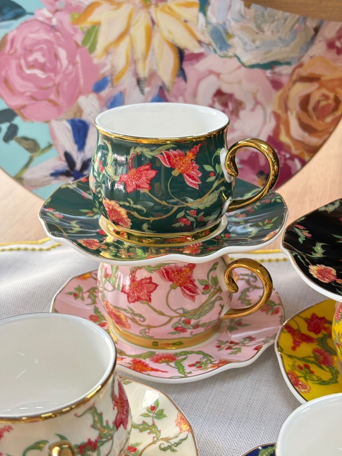 Türk Kahve Fincanı Royal Garden Mix 6 Kişilik 12 Parça