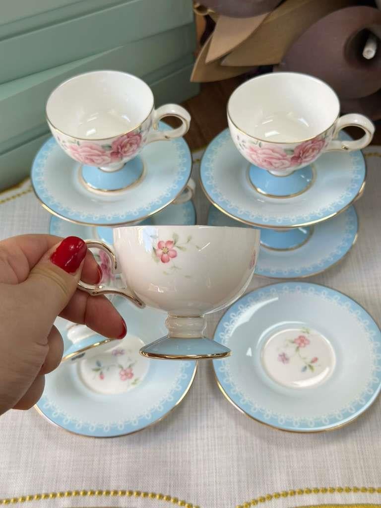 Türk Kahve Fincanı Veronica Azure 6 Kişilik 12 Parça