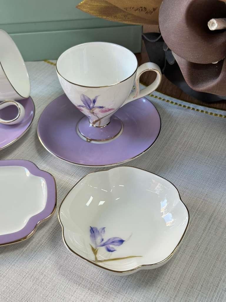 Türk Kahve Fincanı Veronica Flora 2 Kişilik 6 Parça / Lokumluk / Çerezlik