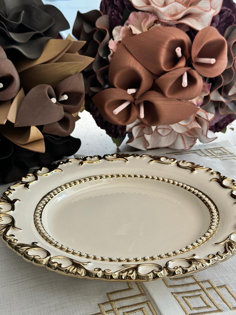 Violet Gold Yuvarlak Servis Tabağı