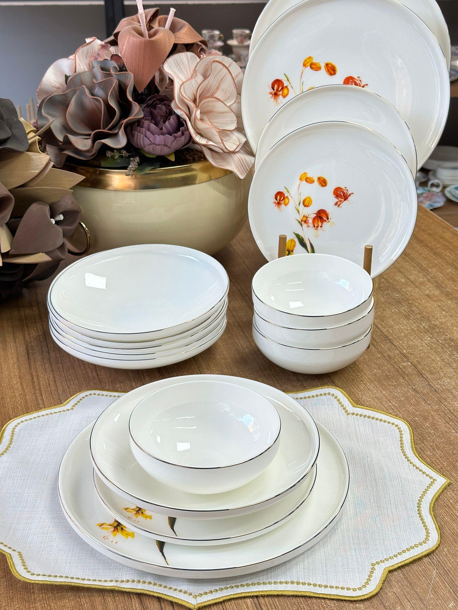Yemek Takımı 24 Parça 6 Kişilik Flora Orange