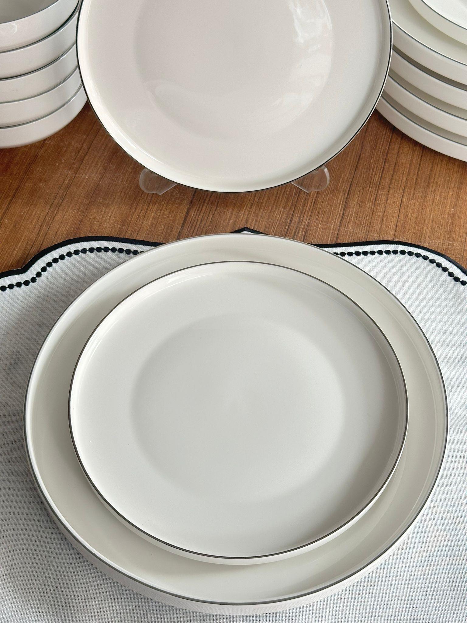 Yemek Takımı 24 Parça 6 Kişilik Modern Gümüş