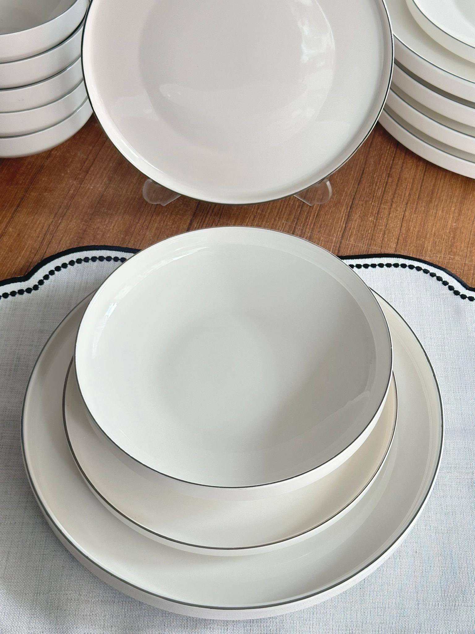 Yemek Takımı 24 Parça 6 Kişilik Modern Gümüş