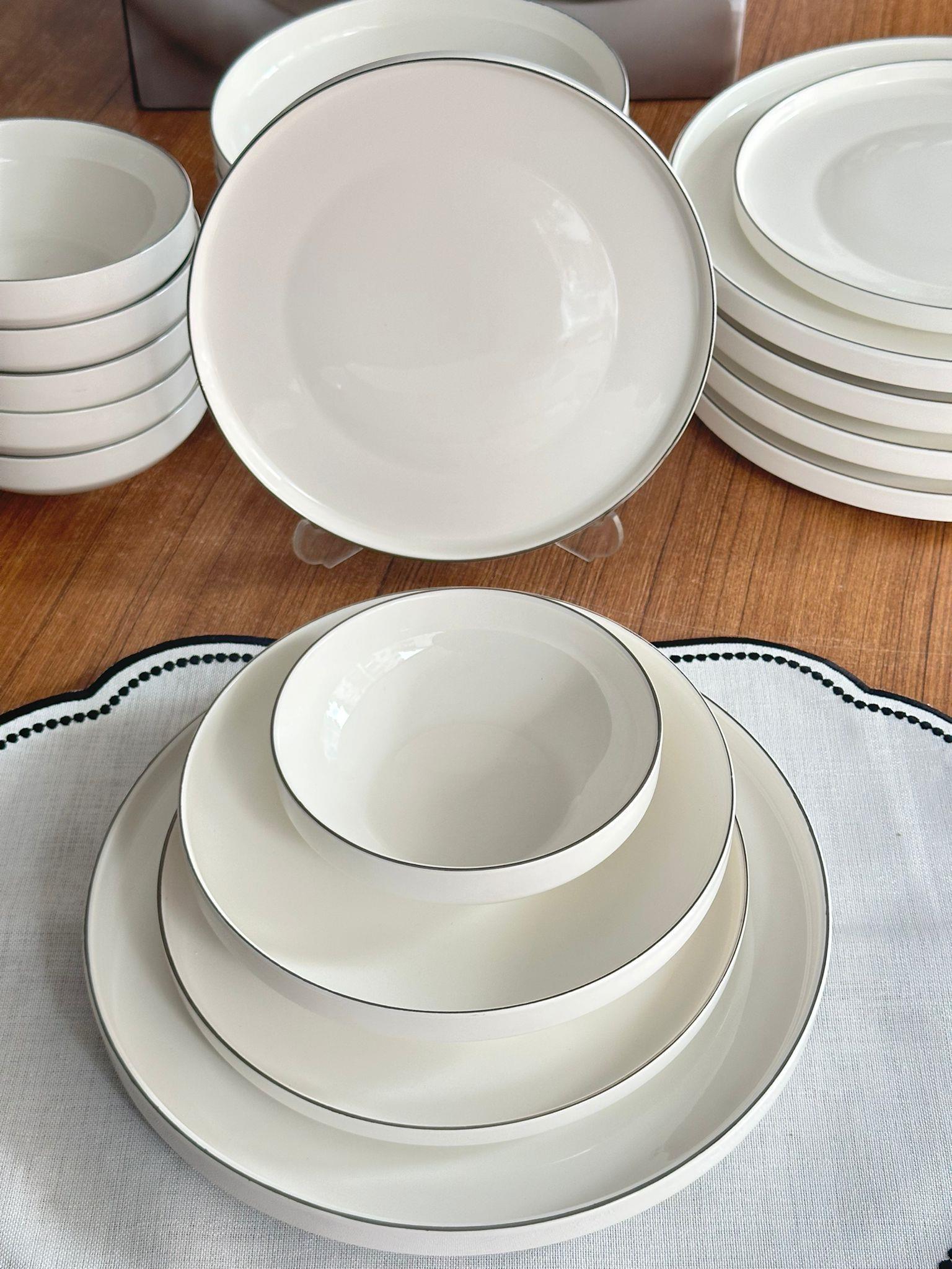 Yemek Takımı 24 Parça 6 Kişilik Modern Gümüş